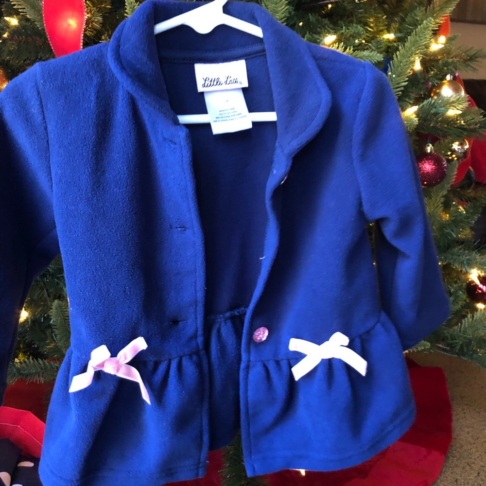 Toddler Jacket Blue jacket with pink bows details